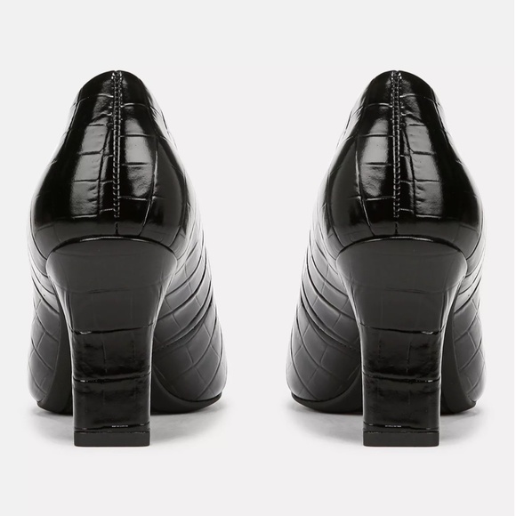 459. Vince Diane Croc-Embossed Leather Pump Black $350 Like New Sz 10 - Picture 3 of 4